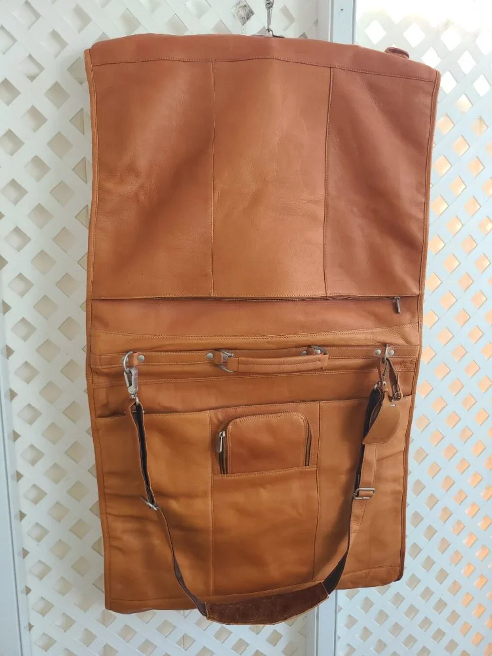 Piel Leather 9428-SDL Elite Garment Bag Saddle